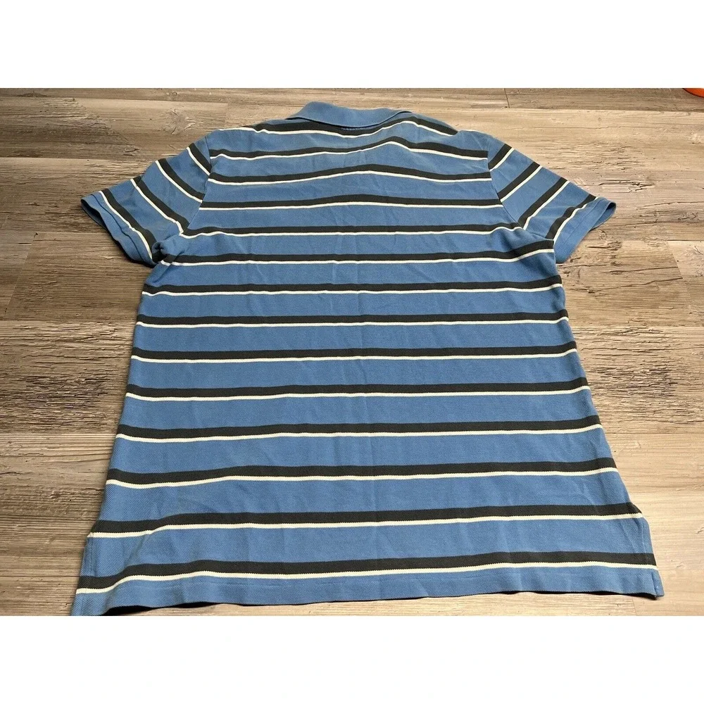 Polo‎ Jeans Co Ralph Lauren Shirt Men's XL Blue & Navy Striped Ribbed